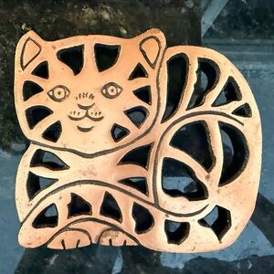 Vintage Copper Cat Trivet